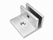 Glass Shelf Bracket - Square 50mm x 43mm x 24mm with Horizontal Leg - Satin Chrome